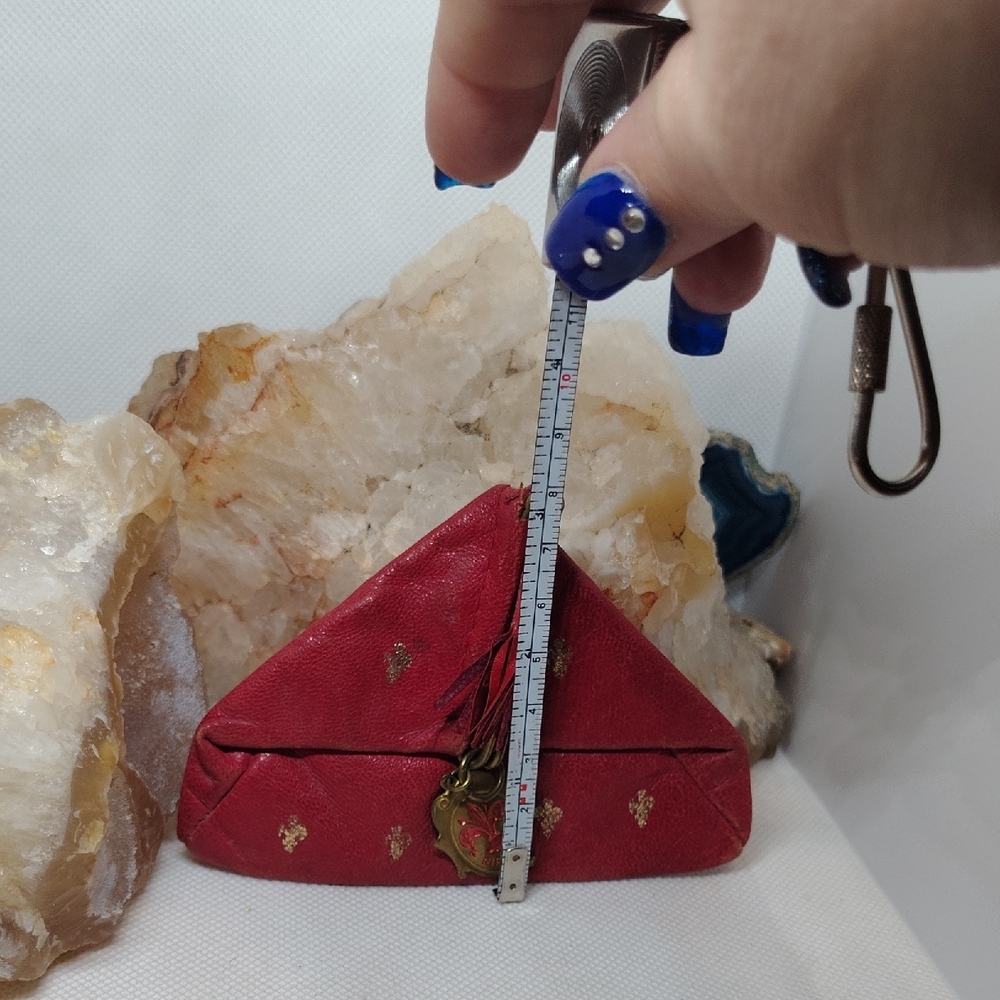Vintage Firenze Red Coin Purse with Gold Tone Accents - Picture 8 of 9